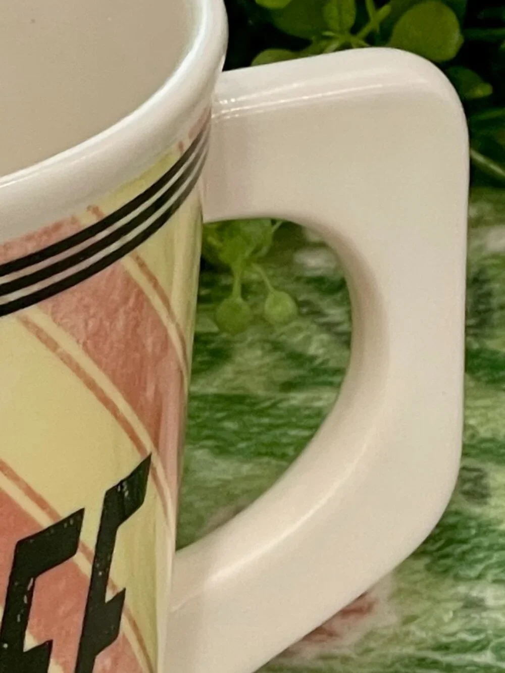 Set of 2; Enjoy Coffee Pink Retro Mugs -Anthero Roasters -NEW